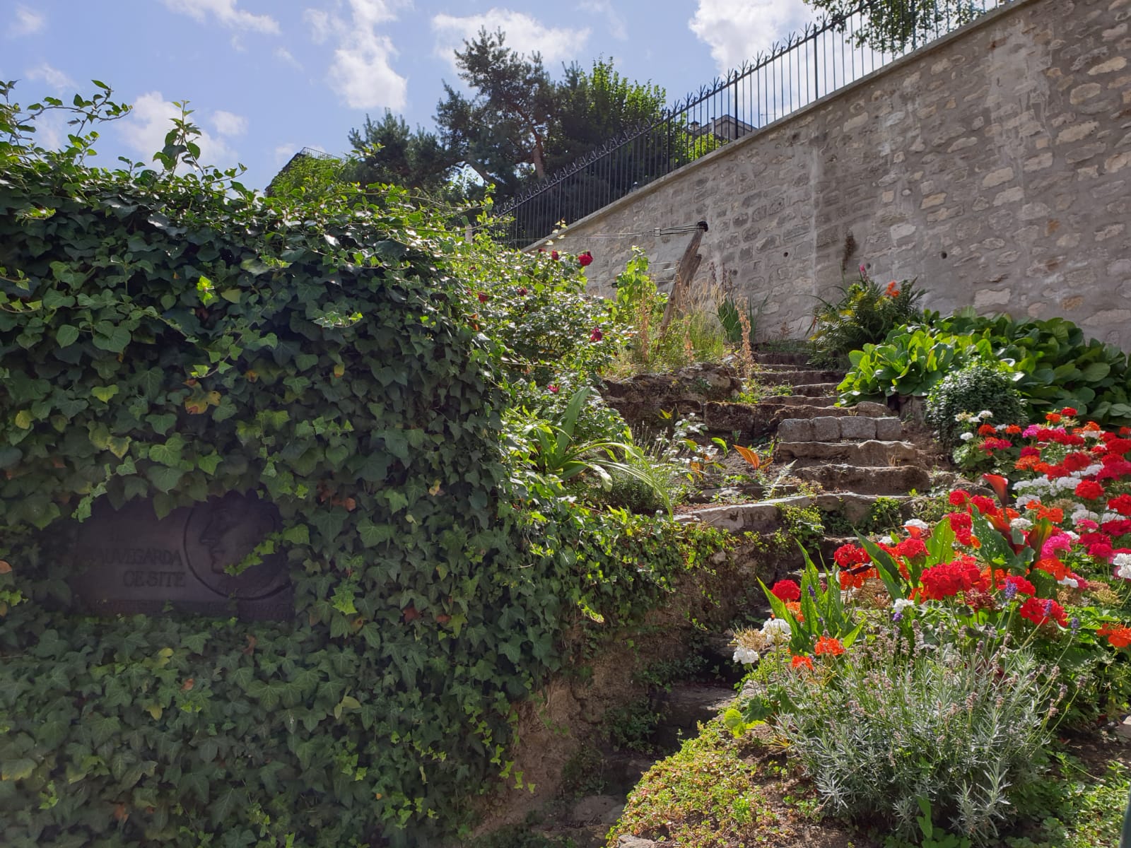 My Montmartre Tours - Hidden path with flowers and vineyards